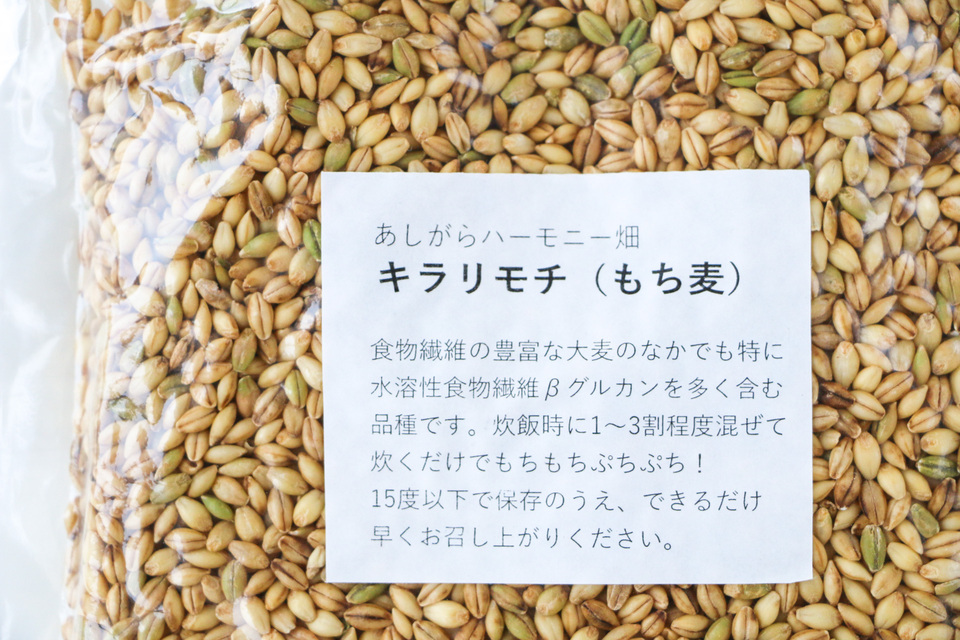 Naturalfarming もち麦 小麦 ジャガイモ タマネギ もち麦＜キラリモチ＞農薬・化学肥料不使用・小田原産 あしがら