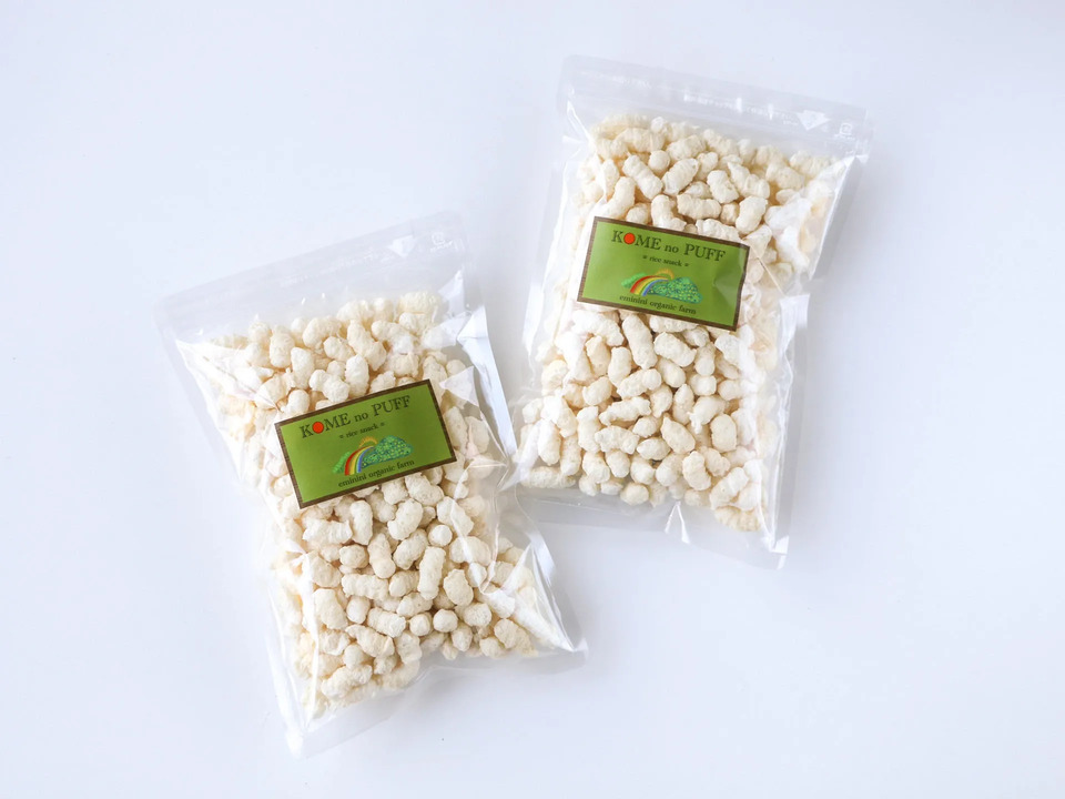 小麦・卵・乳製品・白砂糖不使用のお米菓子<米のパフ>農薬不使用・自然栽培で育てた自家栽培米使用