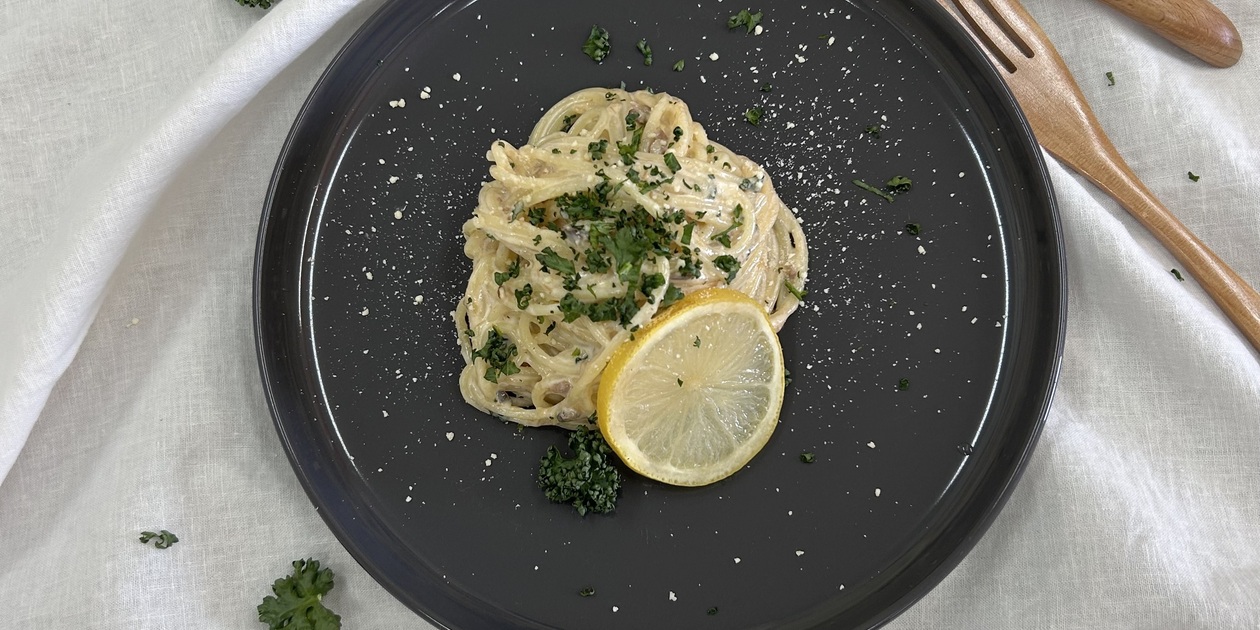 へしこのレモンクリームパスタ