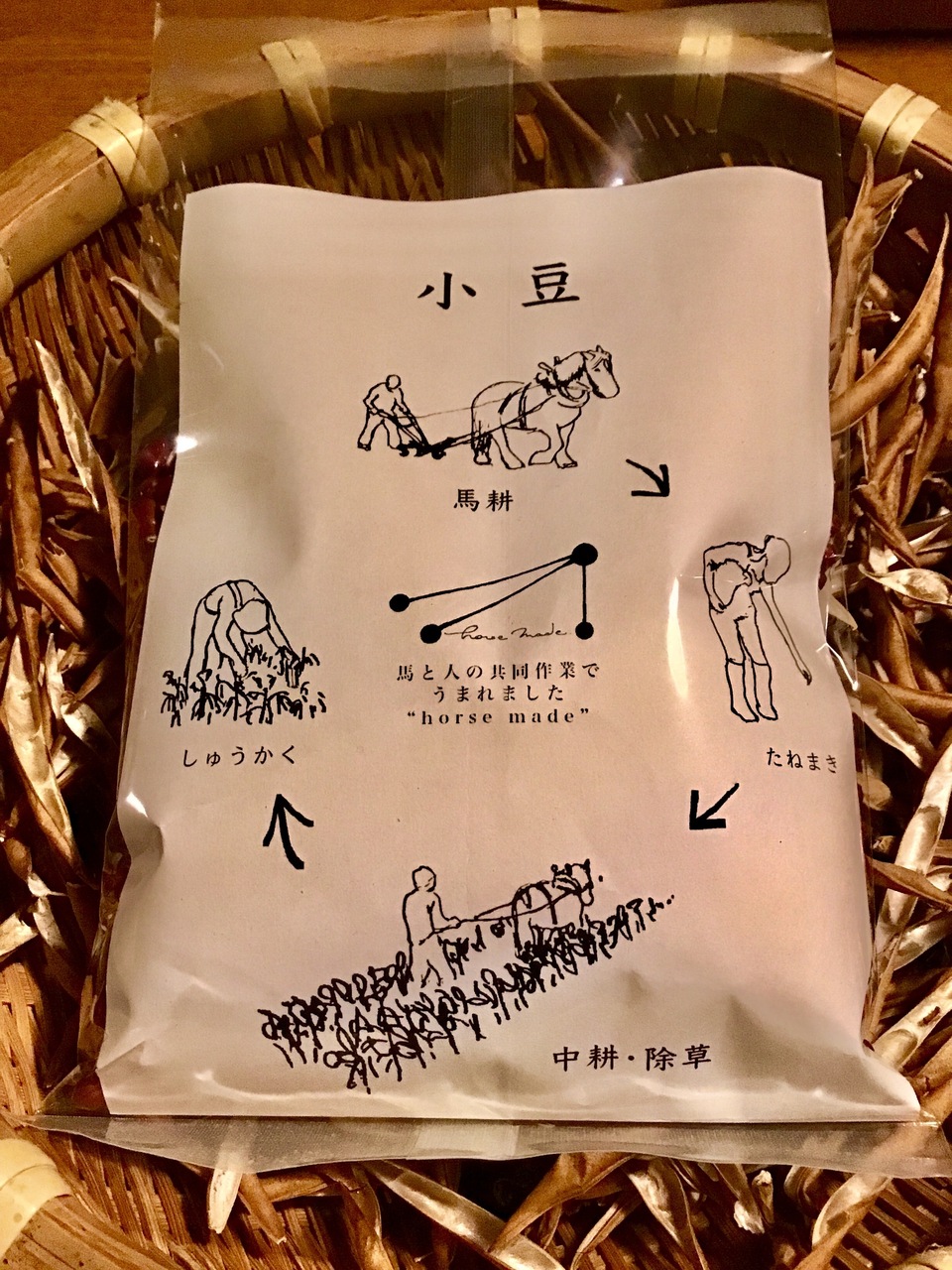 馬耕・自然栽培 早生小豆