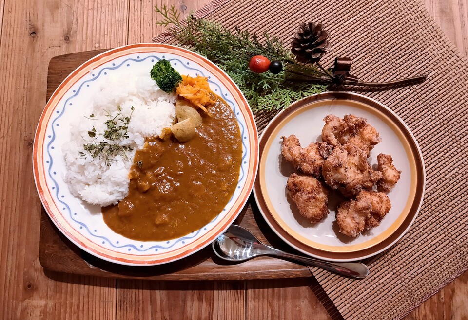 市販のルーが不安な人のためのカレー。素材厳選スパイスカレー3種とブランド鶏のからあげセット<無添加・グルテンフリー・砂糖不使用>
