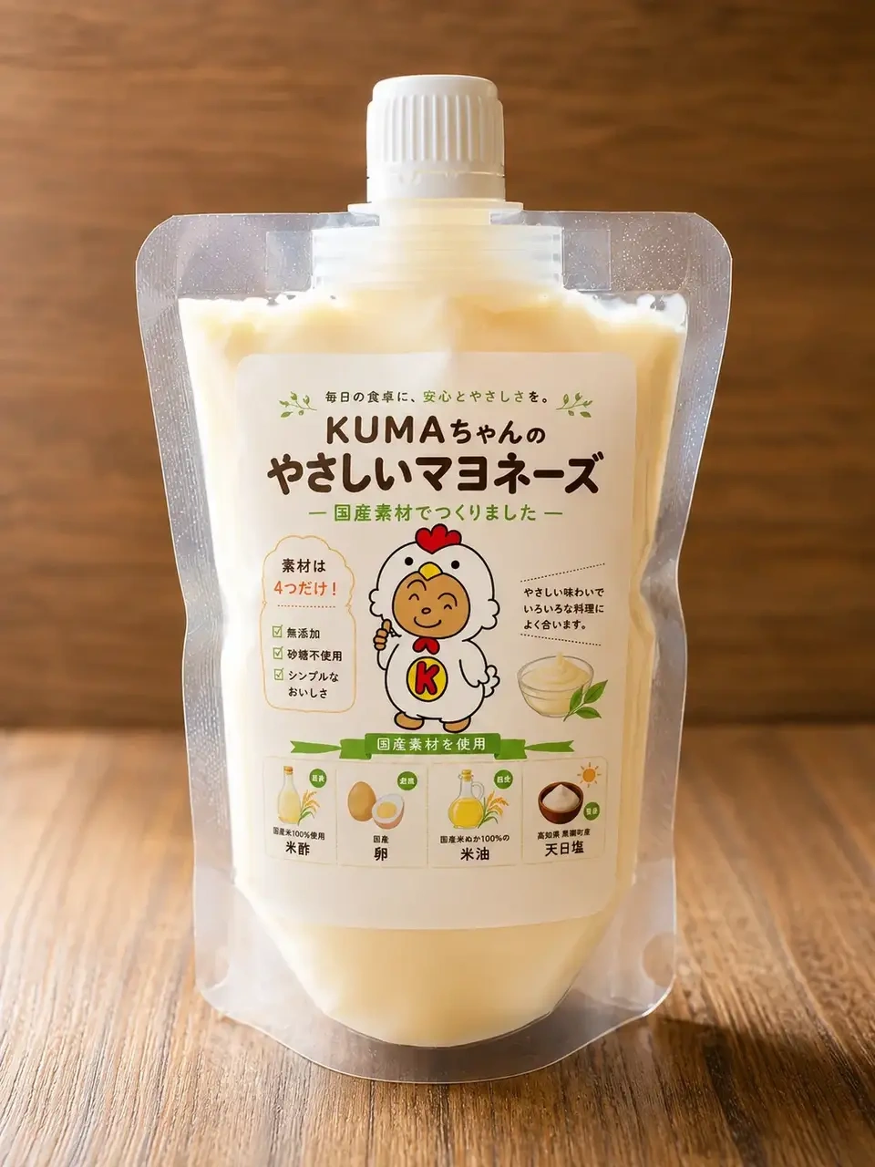 材料4つだけ。KUMAちゃんのやさしいマヨネーズ