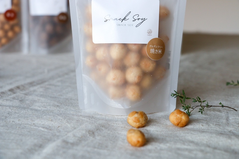 【SNACKSOY・焼き米|グルテンフリー】塩味 九州産有機大豆 ホールフード 白砂糖不使用