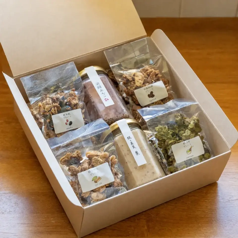 【白砂糖・小麦不使用】発酵あんこ、糀×果実、糀グラノーラのギフトBOX