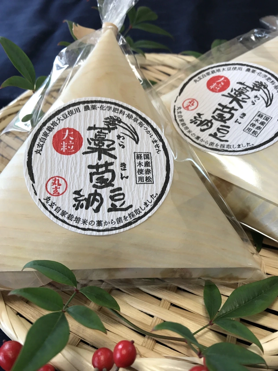 【自然栽培】大粒納豆 ｜稲わら菌・赤松経木包み・タレなし
