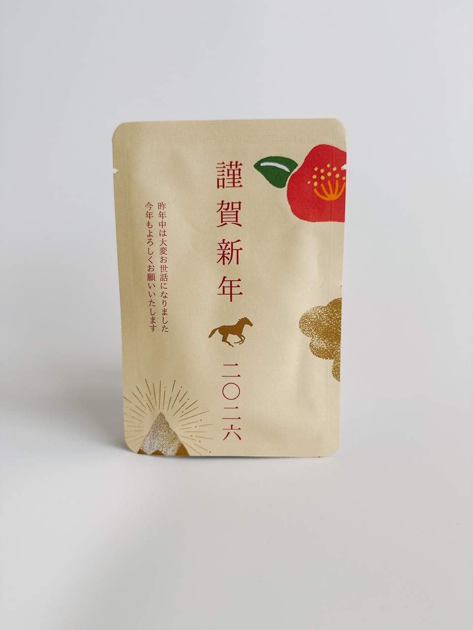 お茶入りてがみ 年賀茶てがみ ティーバッグ2個入り 年賀状に♪