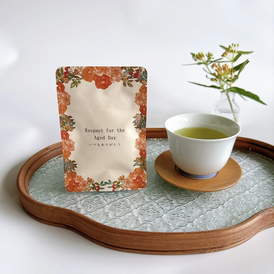 敬老の日 茶てがみ 切手を貼って送れるお茶入り手紙 プチギフト ほうじ茶 煎茶