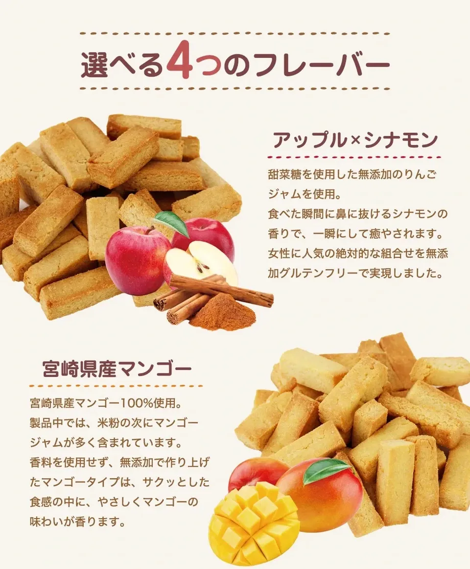 グルテンフリーの米粉・米ぬかのお菓子 ライスブランビスコッティ