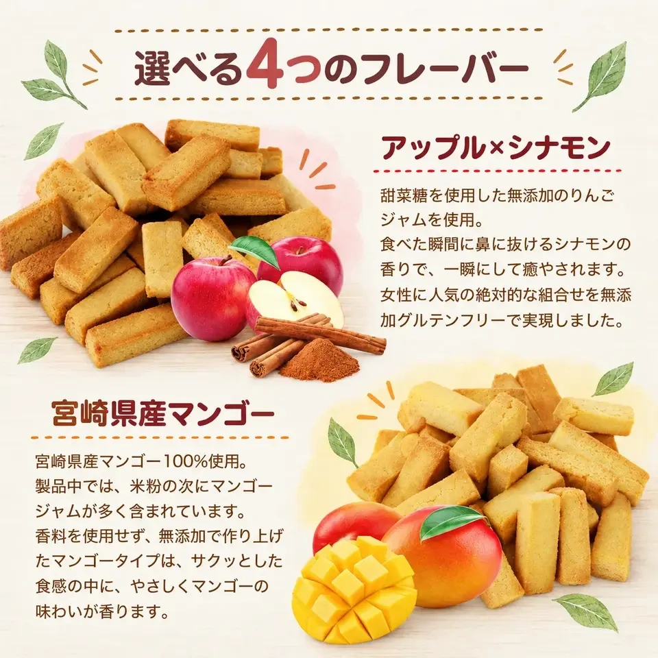 グルテンフリーの米粉・米ぬかのお菓子 ライスブランビスコッティ