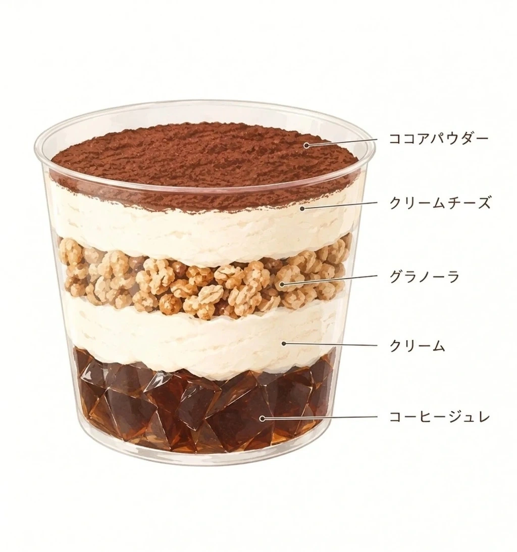veganティラミスパフェ＞ティラミスパフェ＜卵、乳製品、小麦不使用