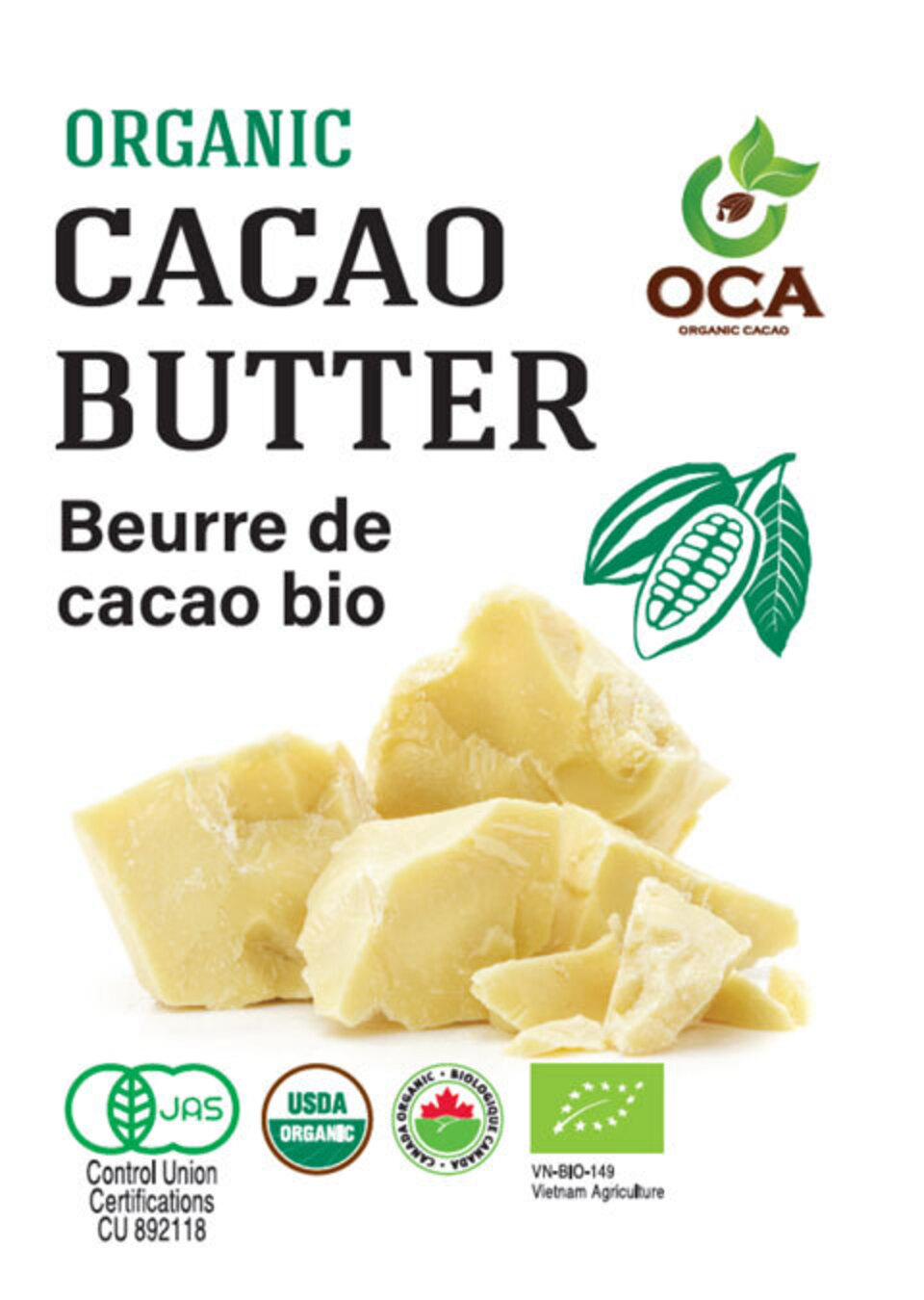 予約販売]【オーガニック】《未精製》カカオバター OCA Cacao