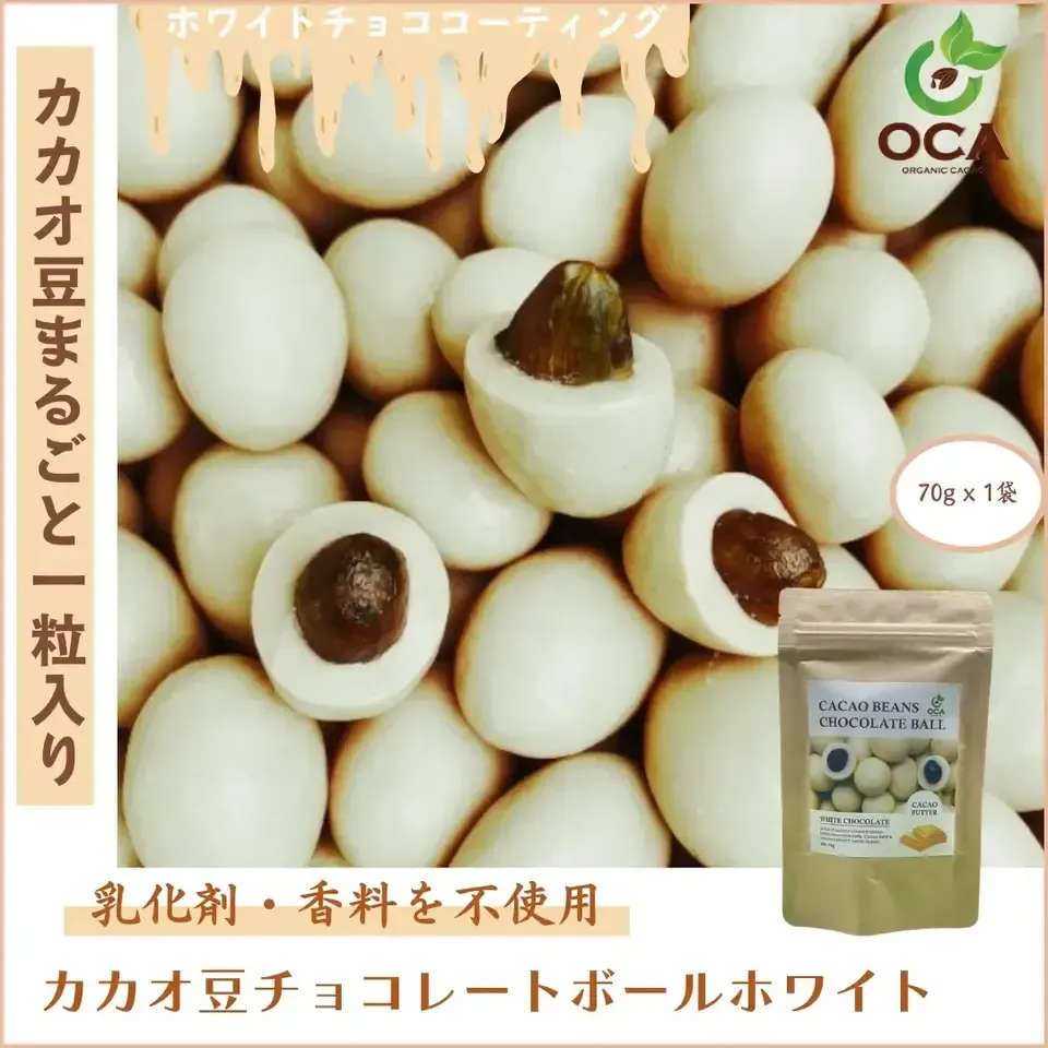 (お得用1kg)ベトナム産有機栽培<皮も丸ごとカカオ豆チョコレートボール>ダーク72%・ホワイト・ビーツ・ガックフルーツ