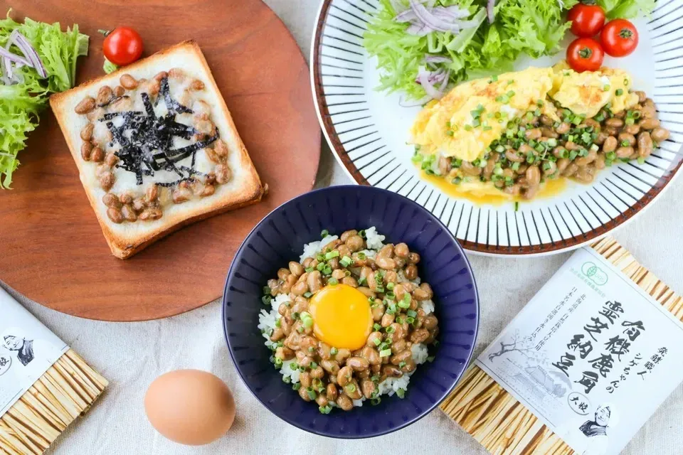 「霧島烏骨鶏」贅沢納豆卵かけごはんセット<オーガニック卵&オーガニック納豆>【内祝・贈答】