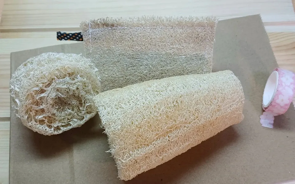 手作り<有機へちまキッチン用たわし>3点セット